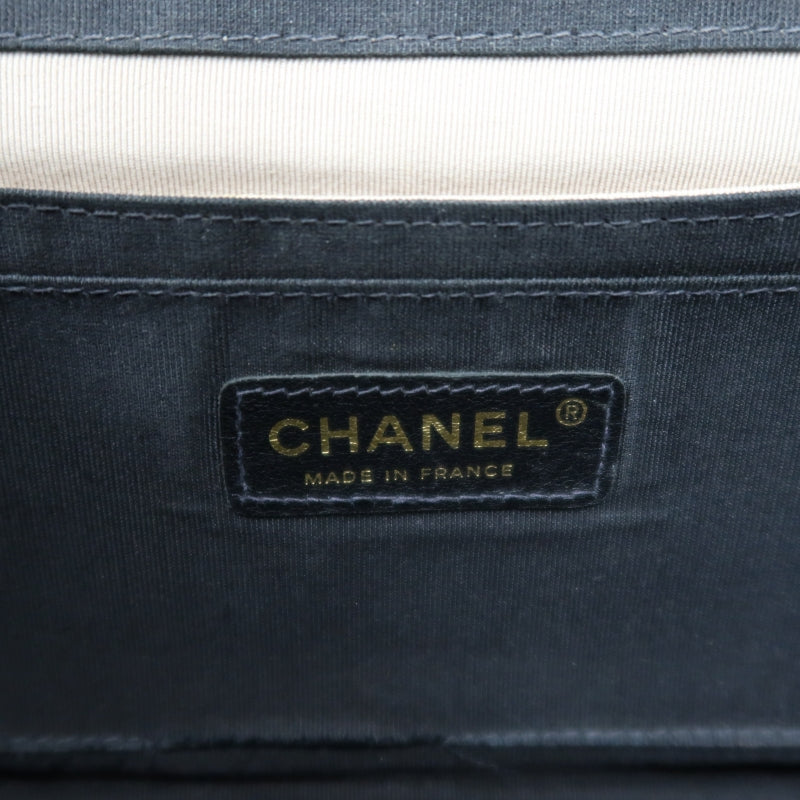 CHANEL Lambskin Shoulder Bag Black Gold-Tone Hardware