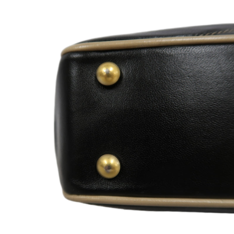 CHANEL Lambskin Shoulder Bag Black Gold-Tone Hardware