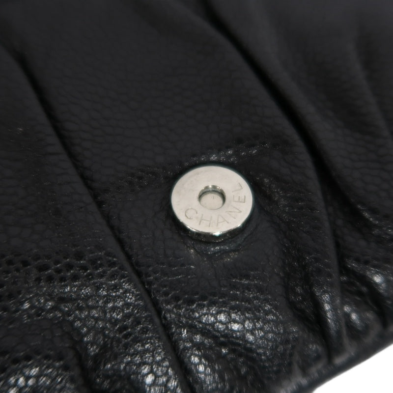 CHANEL Coco Mark Caviar Leather Shoulder Bag Black Silver-Tone Hardware