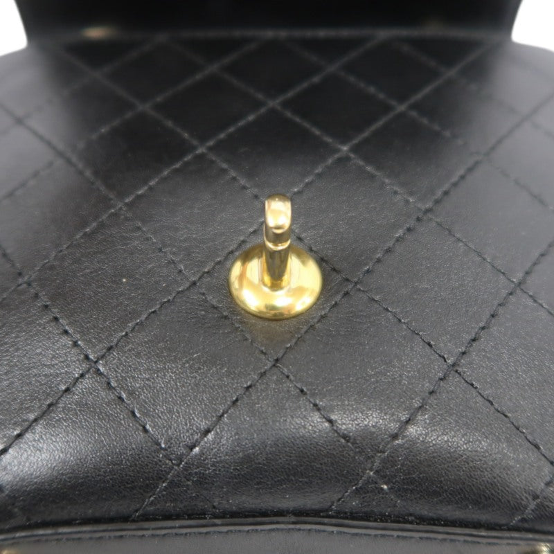 CHANEL Matelassé Caviar Leather Shoulder Bag Black Gold-Tone Hardware