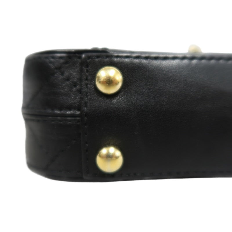 CHANEL Matelassé Caviar Leather Shoulder Bag Black Gold-Tone Hardware