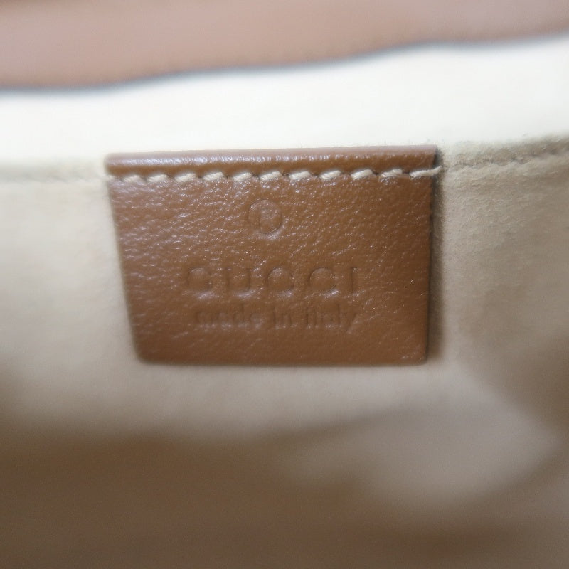 GUCCI GG Marmont Leather Shoulder Bag Brown Gold-Tone Hardware