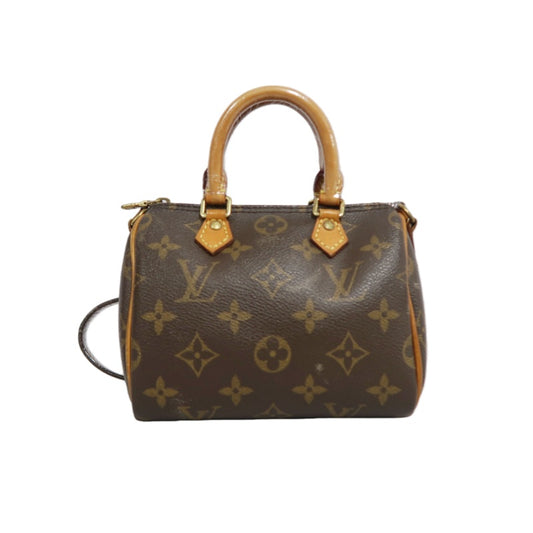 LOUIS VUITTON Mini Speedy Monogram PVC Handbag Shoulder Bag Brown