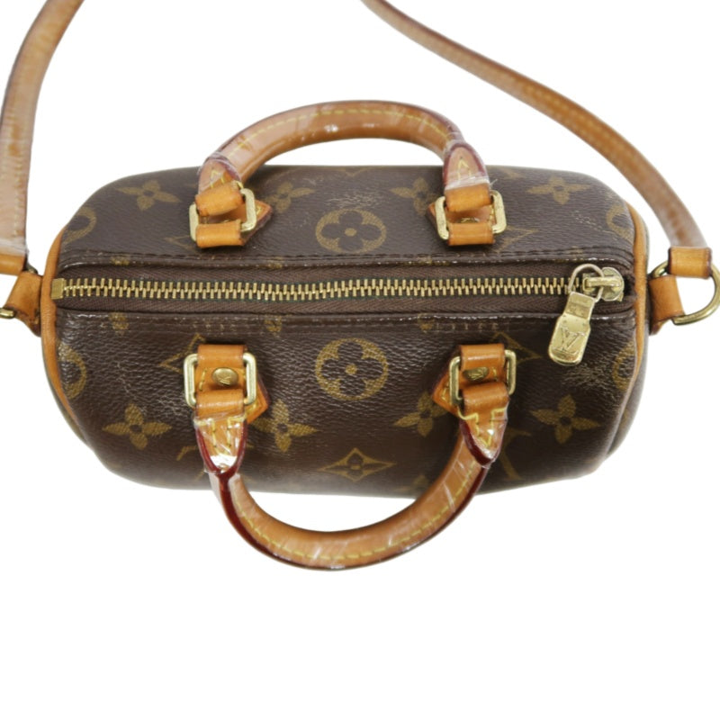 LOUIS VUITTON Mini Speedy Monogram PVC Handbag Shoulder Bag Brown
