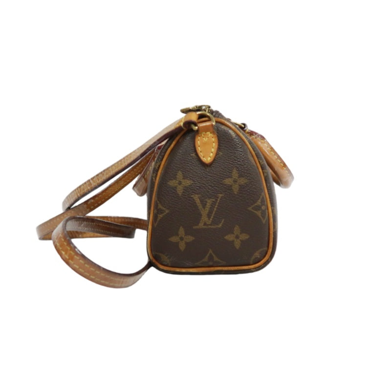LOUIS VUITTON Mini Speedy Monogram PVC Handbag Shoulder Bag Brown