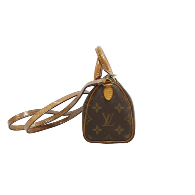 LOUIS VUITTON Mini Speedy Monogram PVC Handbag Shoulder Bag Brown