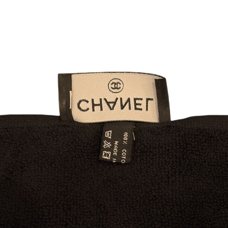 CHANEL Black Pile Fabric Oversized Scarf