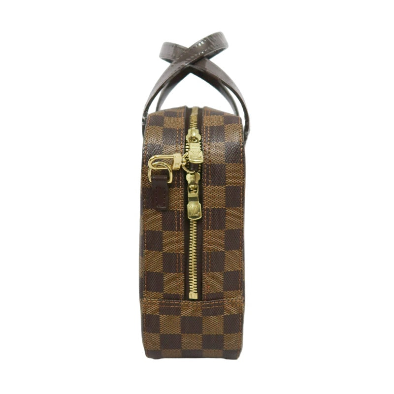 LOUIS VUITTON N48021 Damier Ebene Brown Spontini Handbag with Shoulder Strap