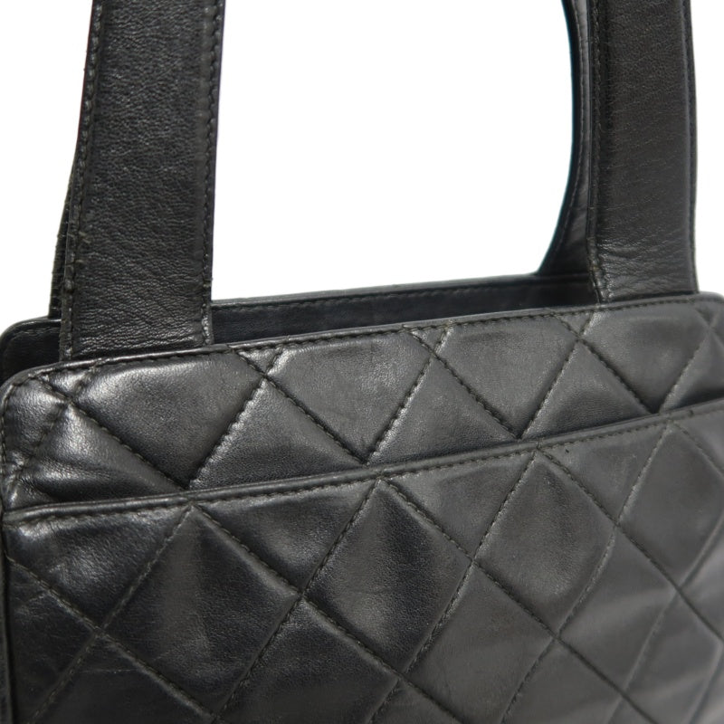CHANEL Matelasse Diamond Quilted Lambskin Shoulder Bag Black With Authenticity Card