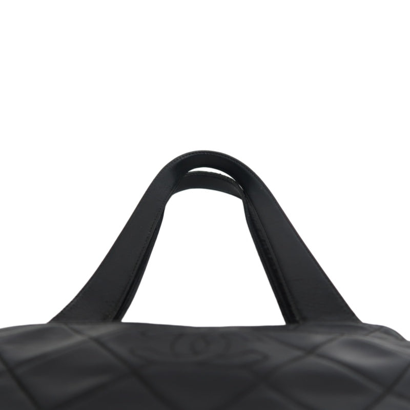 CHANEL Matelasse Diamond Quilted Lambskin Shoulder Bag Black With Authenticity Card