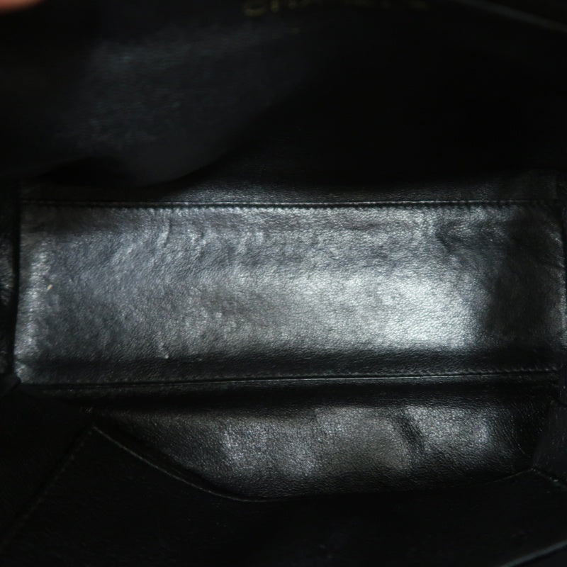CHANEL Matelasse Diamond Quilted Lambskin Shoulder Bag Black With Authenticity Card