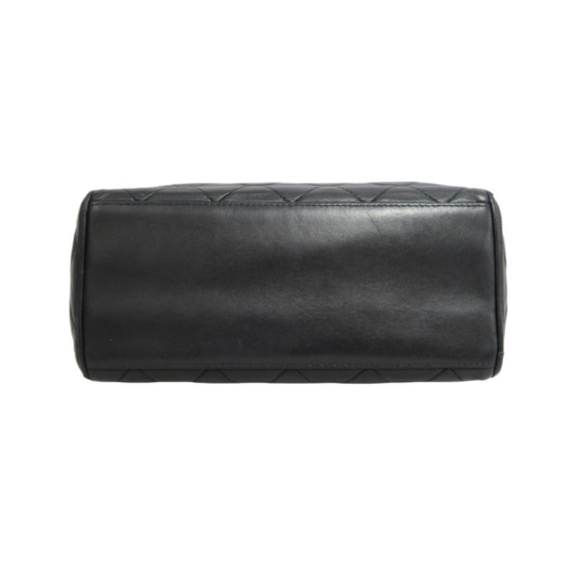 CHANEL Matelasse Diamond Quilted Lambskin Shoulder Bag Black With Authenticity Card