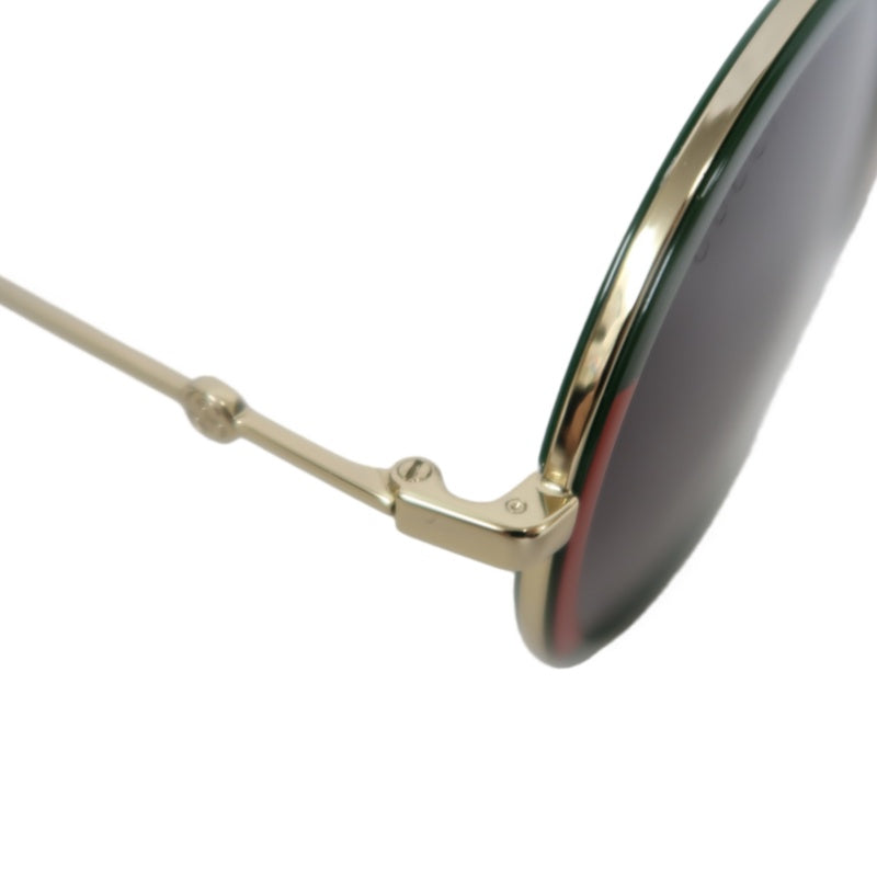 GUCCI Brown Resin Round-frame Sunglasses Color-block With Original Case
