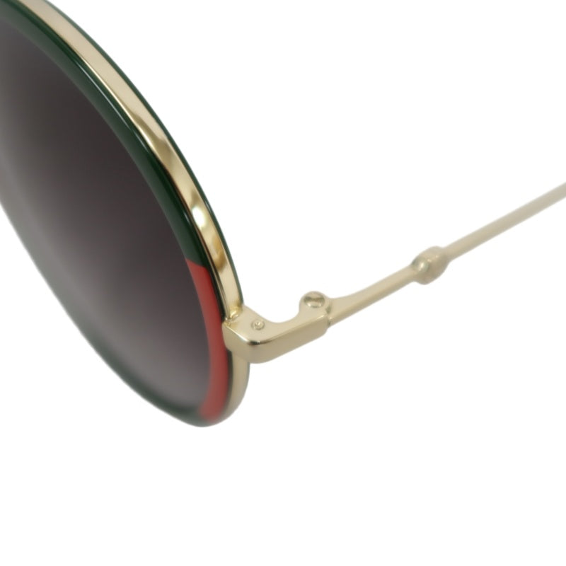 GUCCI Brown Resin Round-frame Sunglasses Color-block With Original Case