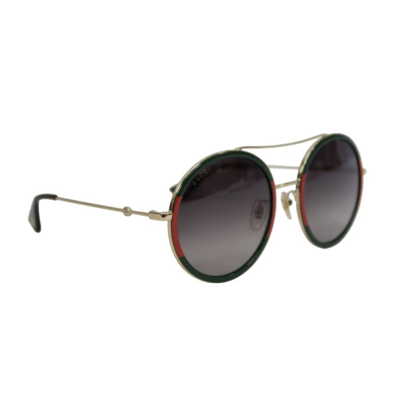 GUCCI Brown Resin Round-frame Sunglasses Color-block With Original Case