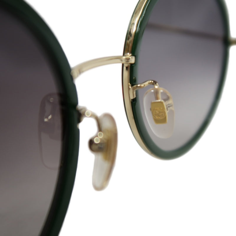 GUCCI Brown Resin Round-frame Sunglasses Color-block With Original Case