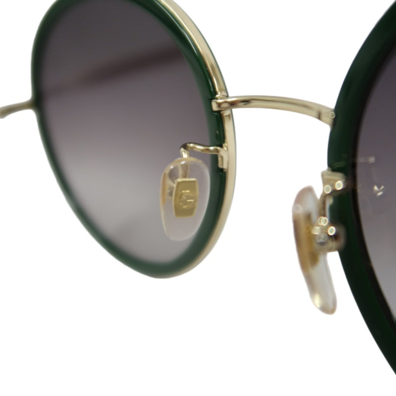 GUCCI Brown Resin Round-frame Sunglasses Color-block With Original Case