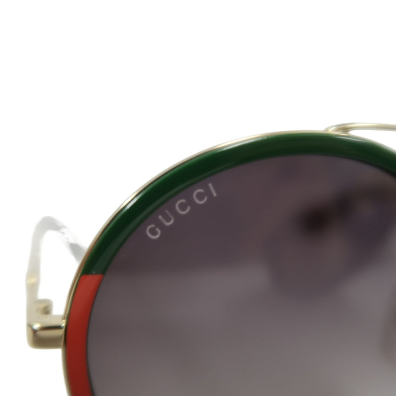 GUCCI Brown Resin Round-frame Sunglasses Color-block With Original Case
