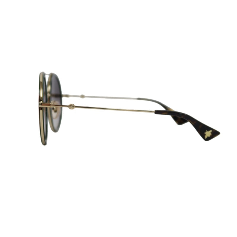 GUCCI Brown Resin Round-frame Sunglasses Color-block With Original Case
