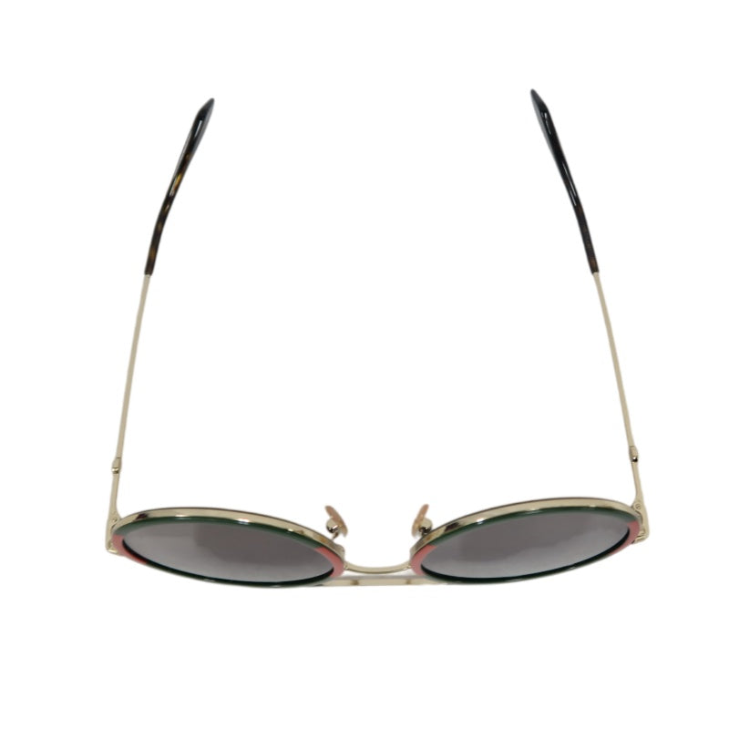 GUCCI Brown Resin Round-frame Sunglasses Color-block With Original Case