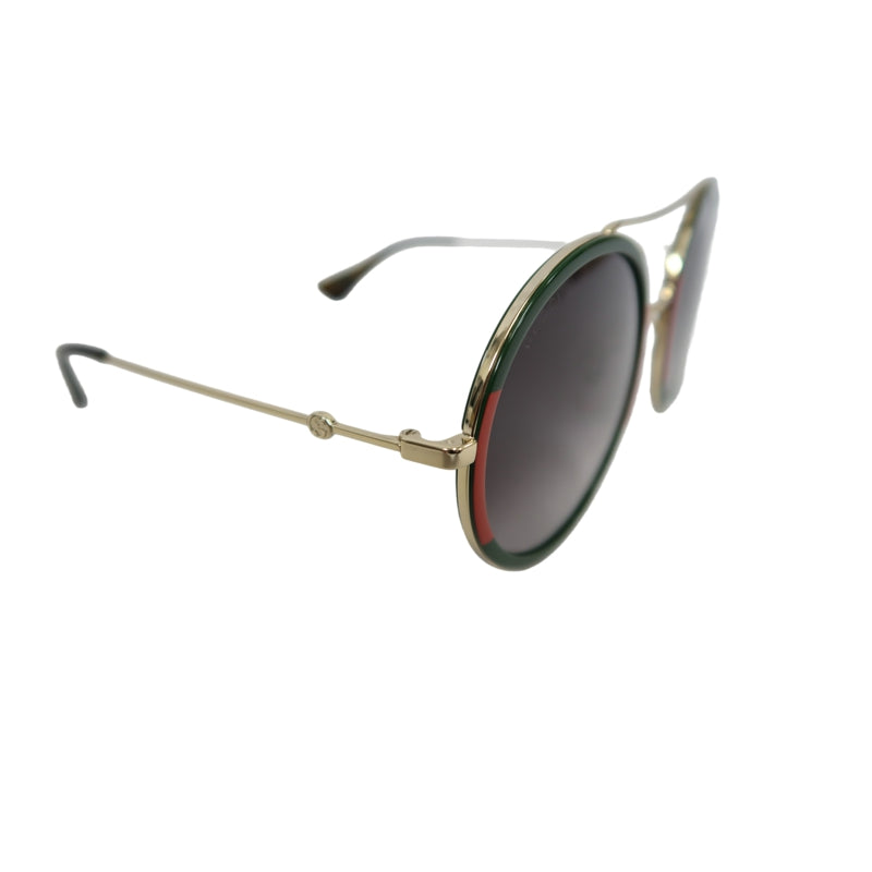 GUCCI Brown Resin Round-frame Sunglasses Color-block With Original Case