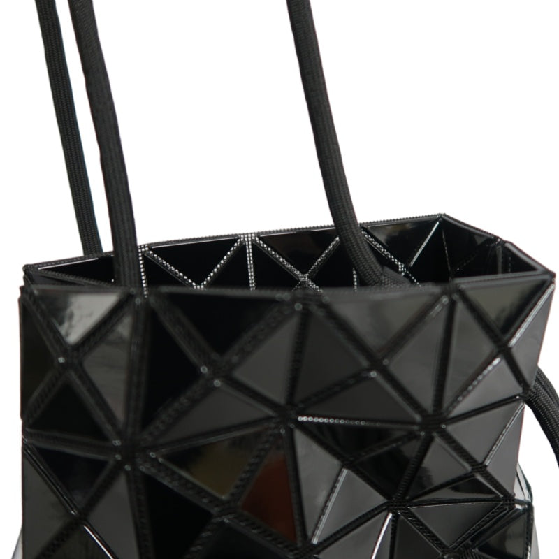 LSSEY MIYAKE BAOBAO 6-grid Geometric PVC Bucket Shoulder Bag Black