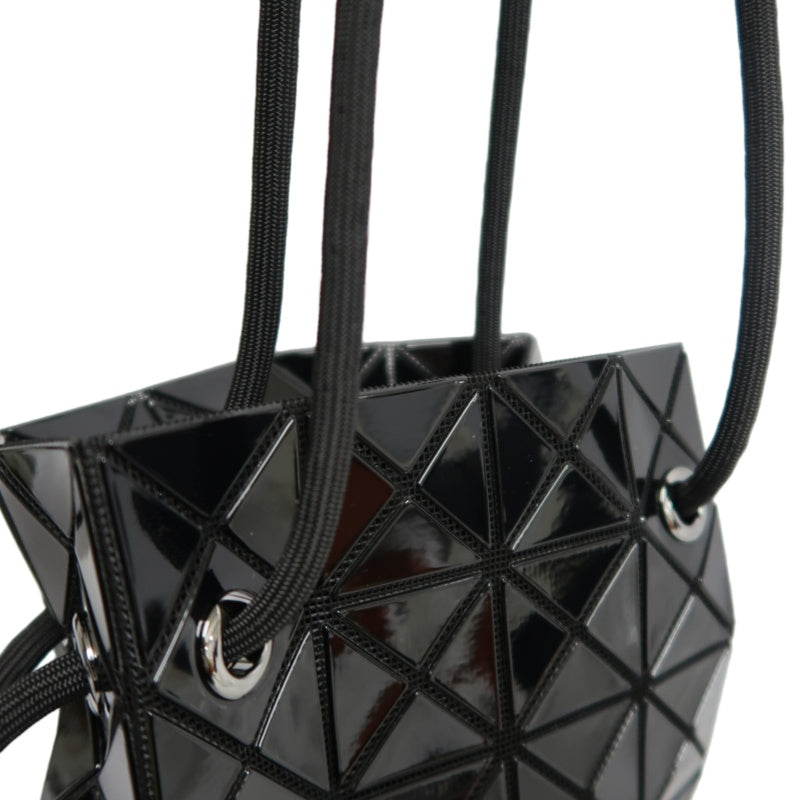 LSSEY MIYAKE BAOBAO 6-grid Geometric PVC Bucket Shoulder Bag Black