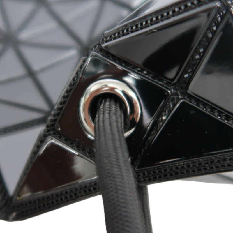 LSSEY MIYAKE BAOBAO 6-grid Geometric PVC Bucket Shoulder Bag Black