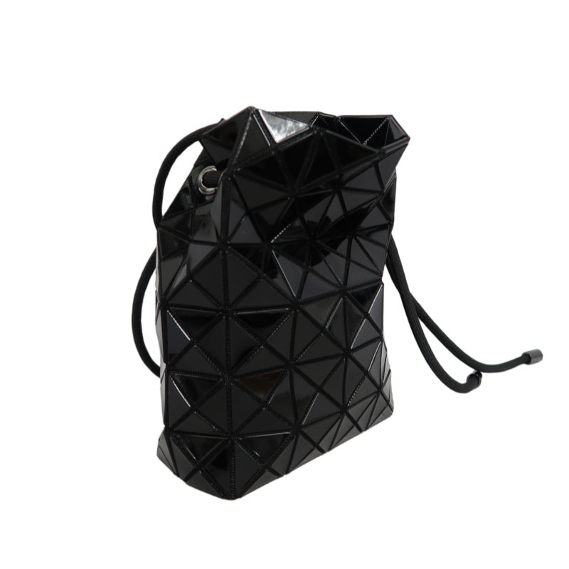 LSSEY MIYAKE BAOBAO 6-grid Geometric PVC Bucket Shoulder Bag Black