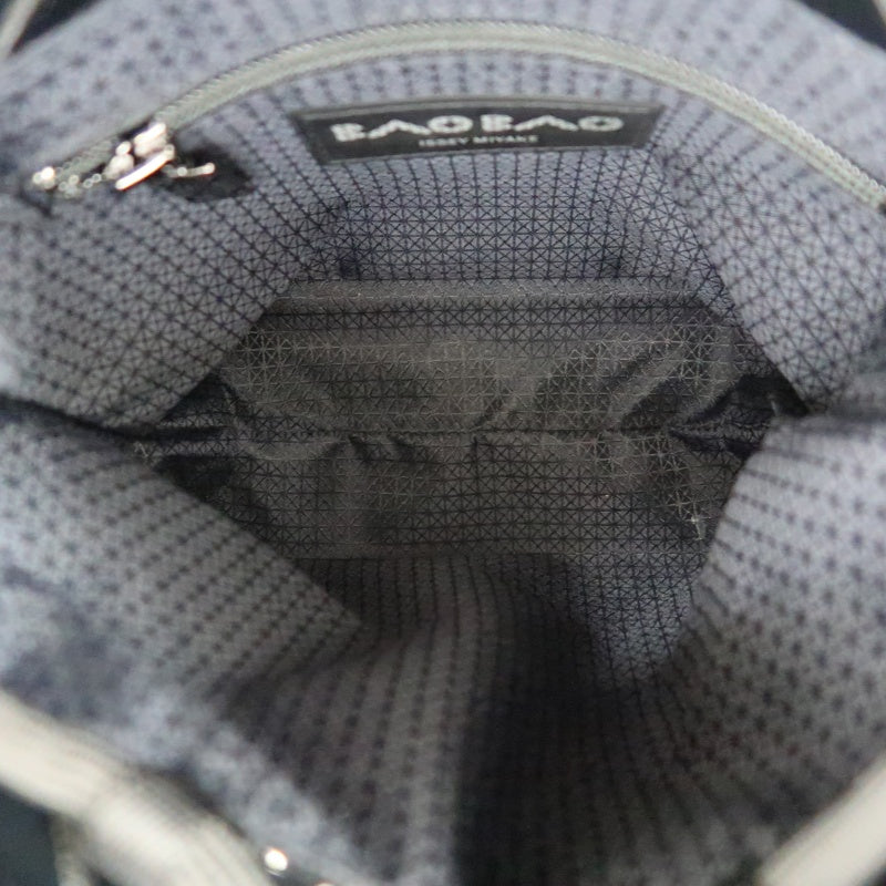 LSSEY MIYAKE BAOBAO 6-grid Geometric PVC Bucket Shoulder Bag Black