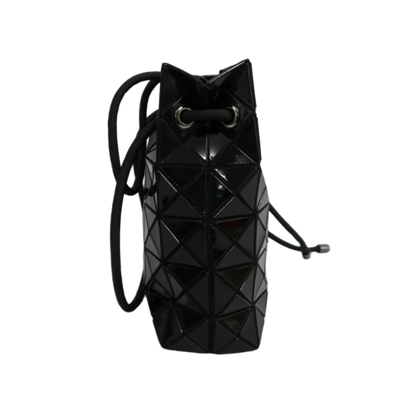 LSSEY MIYAKE BAOBAO 6-grid Geometric PVC Bucket Shoulder Bag Black