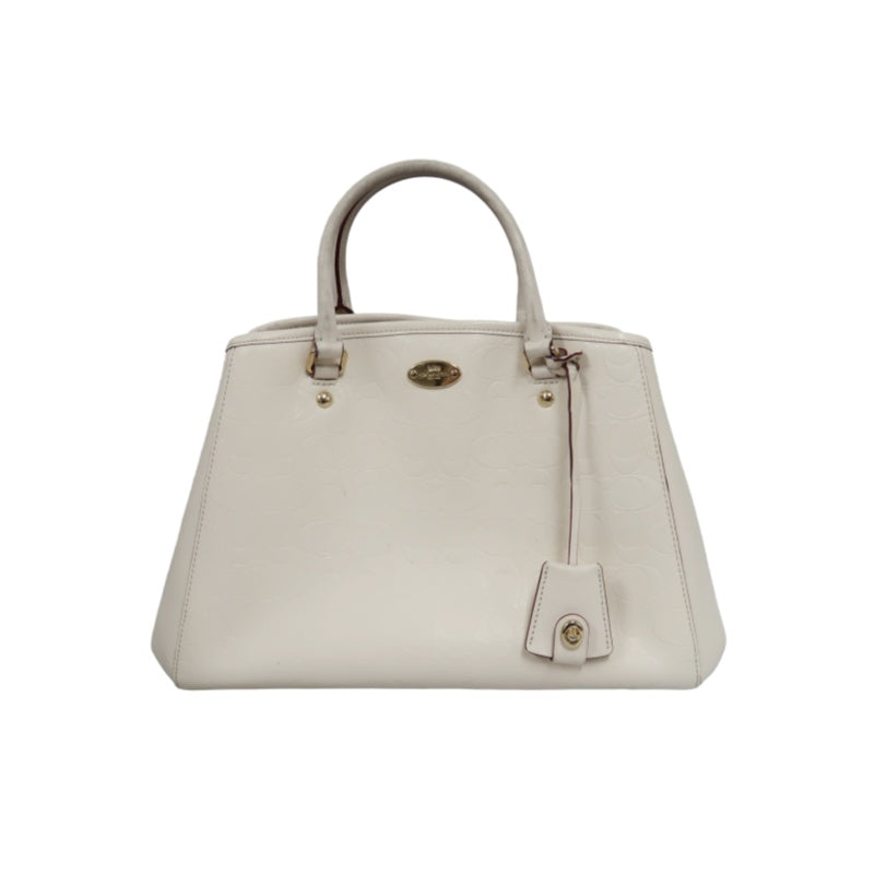 COACH Embossed PVC Tote Bag White With Shoulder Strap