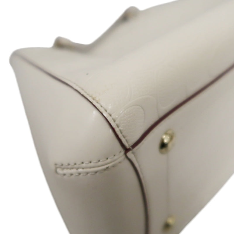 COACH Embossed PVC Tote Bag White With Shoulder Strap