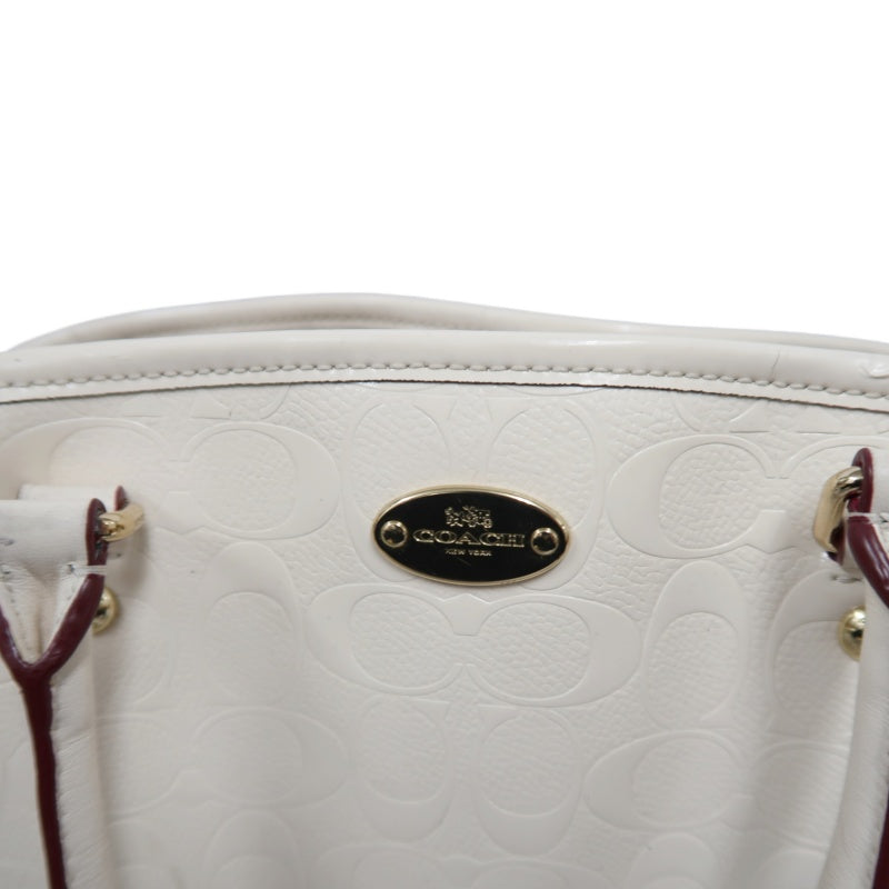 COACH Embossed PVC Tote Bag White With Shoulder Strap