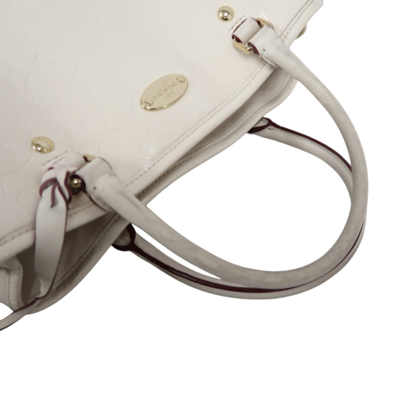 COACH Embossed PVC Tote Bag White With Shoulder Strap