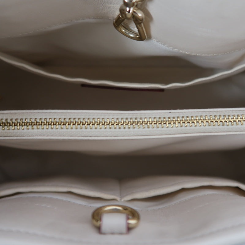 COACH Embossed PVC Tote Bag White With Shoulder Strap