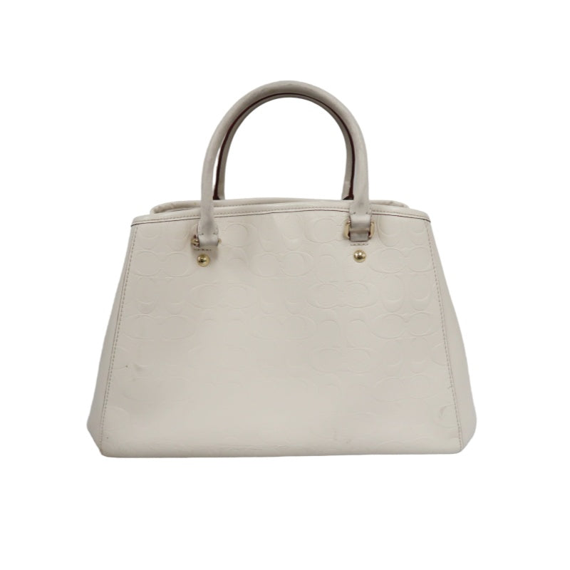COACH Embossed PVC Tote Bag White With Shoulder Strap