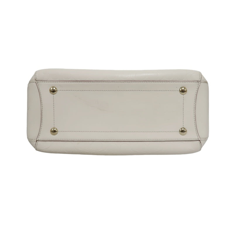 COACH Embossed PVC Tote Bag White With Shoulder Strap