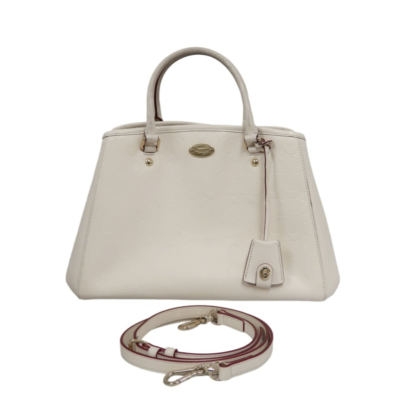 COACH Embossed PVC Tote Bag White With Shoulder Strap