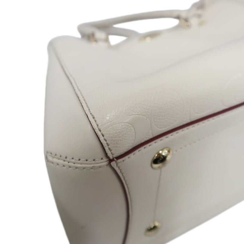 COACH Embossed PVC Tote Bag White With Shoulder Strap