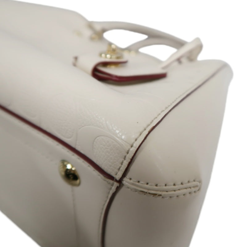 COACH Embossed PVC Tote Bag White With Shoulder Strap