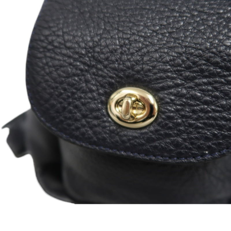 COACH Leather Backpack Black Gold Hardware