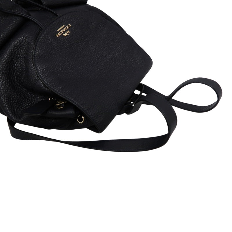 COACH Leather Backpack Black Gold Hardware
