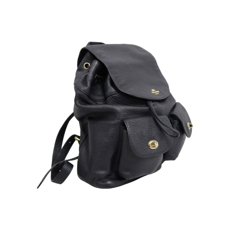 COACH Leather Backpack Black Gold Hardware