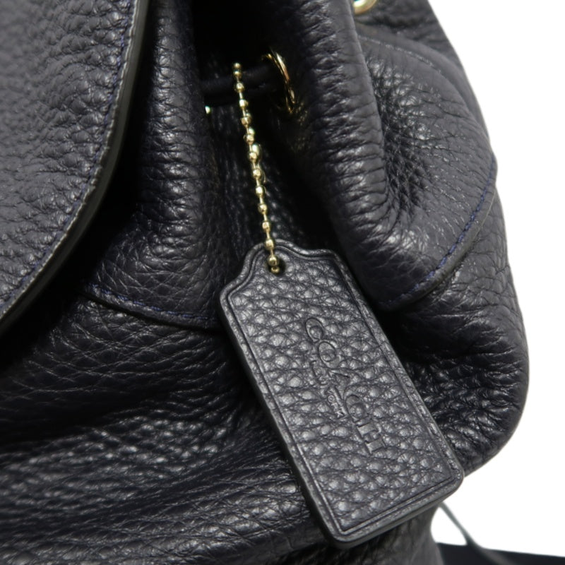 COACH Leather Backpack Black Gold Hardware