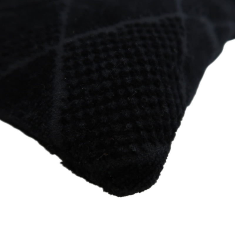 CHANEL Black Pile Fabric Toiletry Pouch