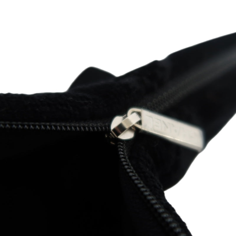 CHANEL Black Pile Fabric Toiletry Pouch