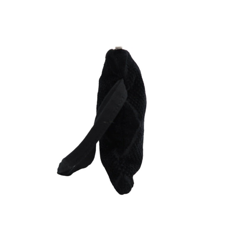 CHANEL Black Pile Fabric Toiletry Pouch