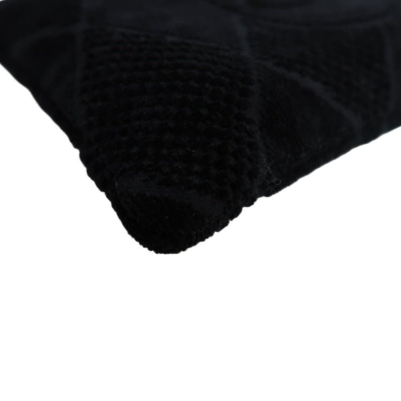 CHANEL Black Pile Fabric Toiletry Pouch
