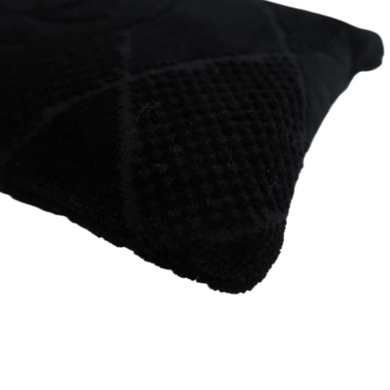 CHANEL Black Pile Fabric Toiletry Pouch